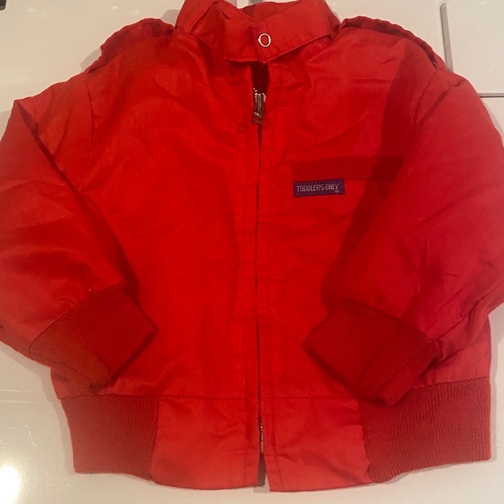 Vintage Toddlers Only brand Members Only style Red Kids Jacket size 2